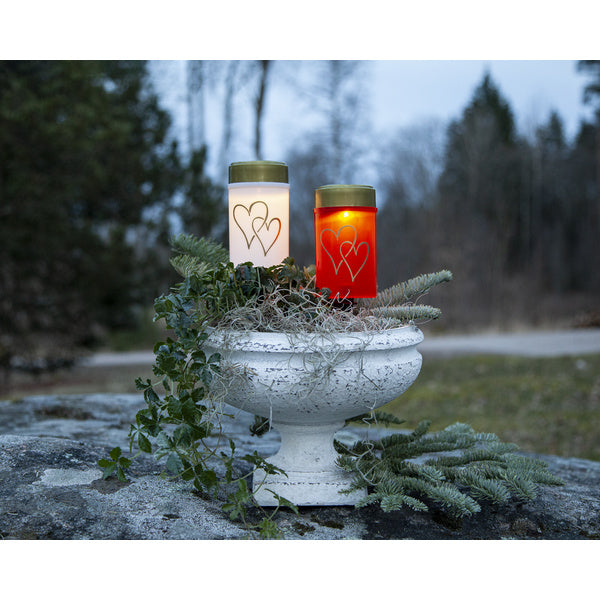 Solar Graflicht Tuinsteker - Candle Hearty Red - 12 cm