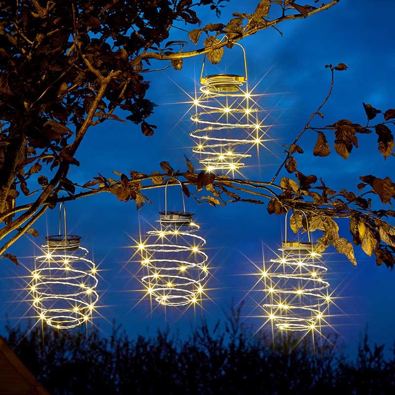 Lampes Solaires Suspendues Spiralight - Lot de 4
