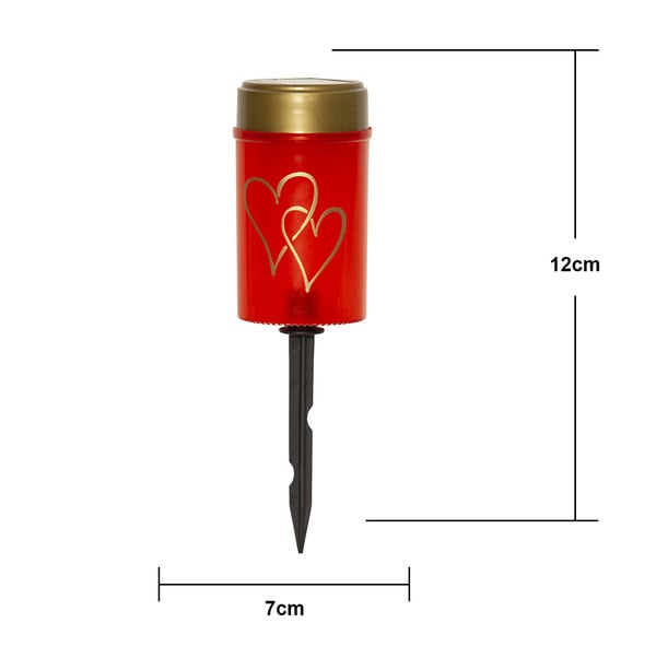 Solar Graflicht Tuinsteker - Candle Hearty Red - 12 cm