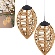 Solar Hanglampen Rattan – Set van 2