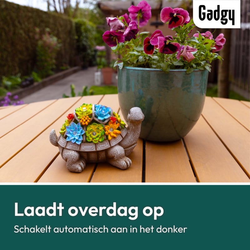Solar Schildpad Tuinbeeld 21 cm