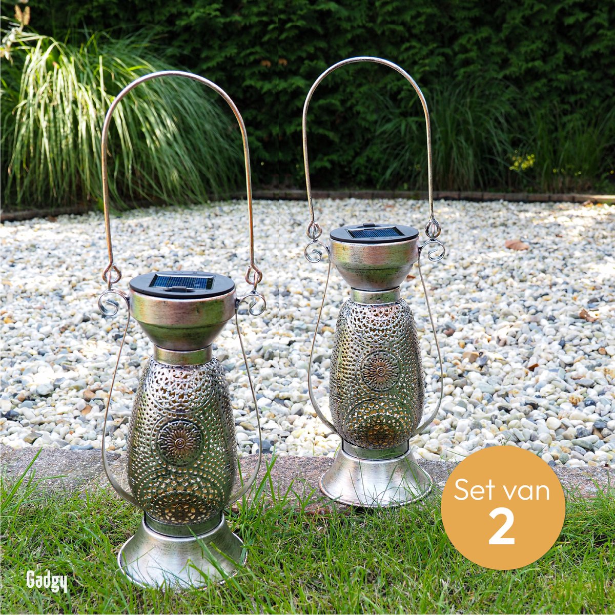 Solar Tafellamp Petroleum – Set van 2
