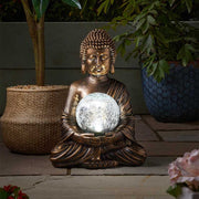 Bouddha solaire avec boule de cristal lumineuse
