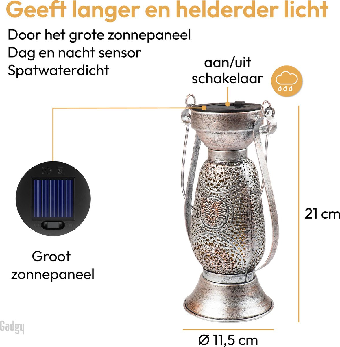 Solar Tafellamp Petroleum – Set van 2