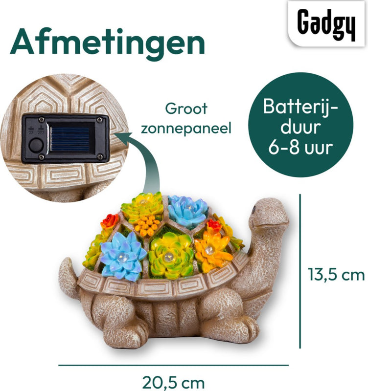 Solar Schildpad Tuinbeeld 21 cm
