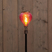 Solar Luchtballon op Steker met Vlameffect 12 LED – Roze 57 cm