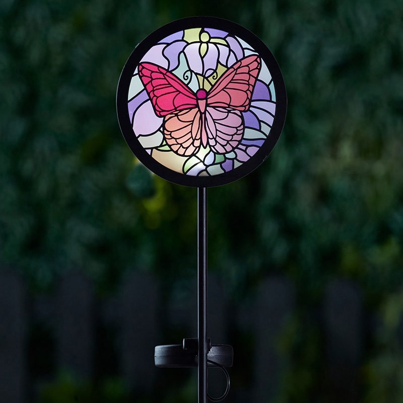 Solar Tuinsteker Vlinder Tiffany Style