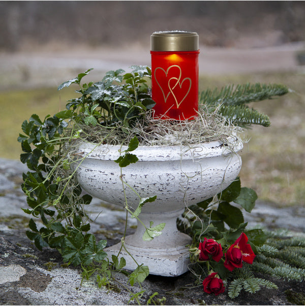 Solar Graflicht Tuinsteker - Candle Hearty Red - 12 cm
