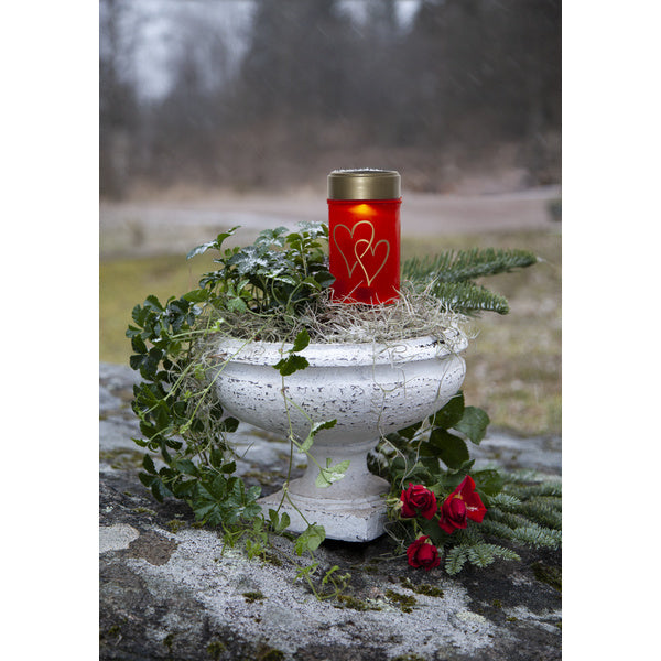 Solar Graflicht Tuinsteker - Candle Hearty Red - 12 cm