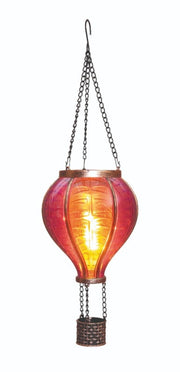 Solar Luchtballon met Vlameffect 12 LED – Roze 36 cm