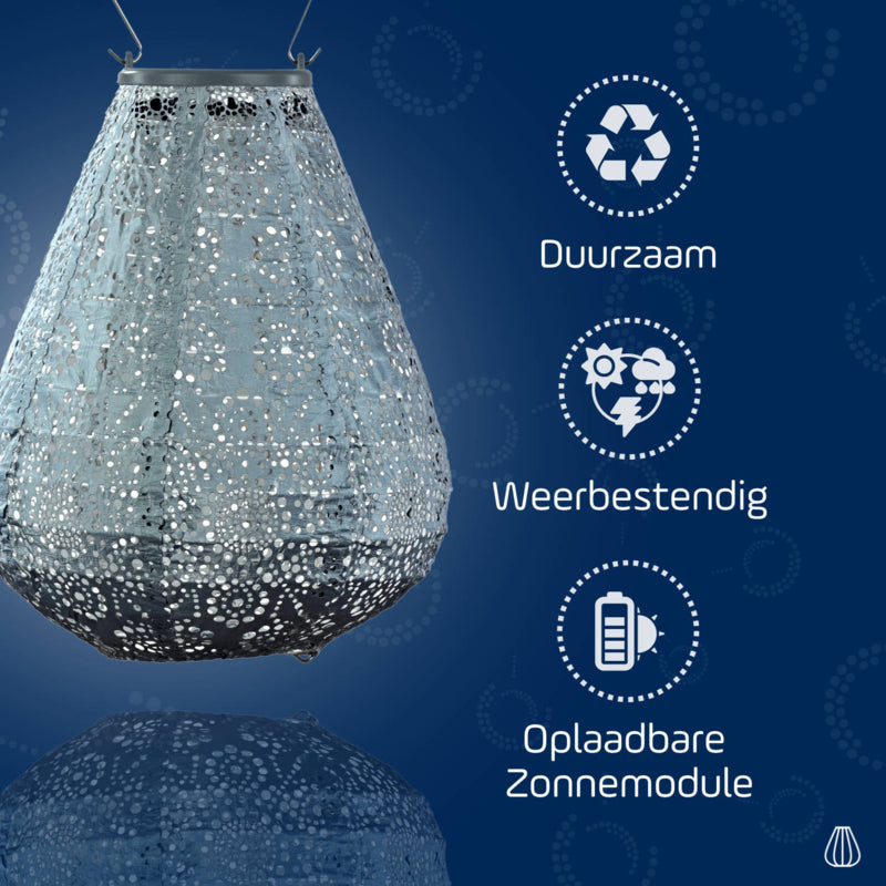 Solar Lampion Tulip - Fiore Grey Blue - 20 cm